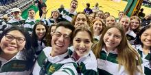 Student Foundation group selfie at Baylor basketball game