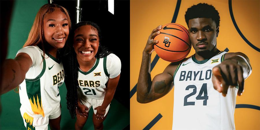 Left, Darianna Littlepage-Buggs and Marcayla Johnson; right, Tounde Yessofou