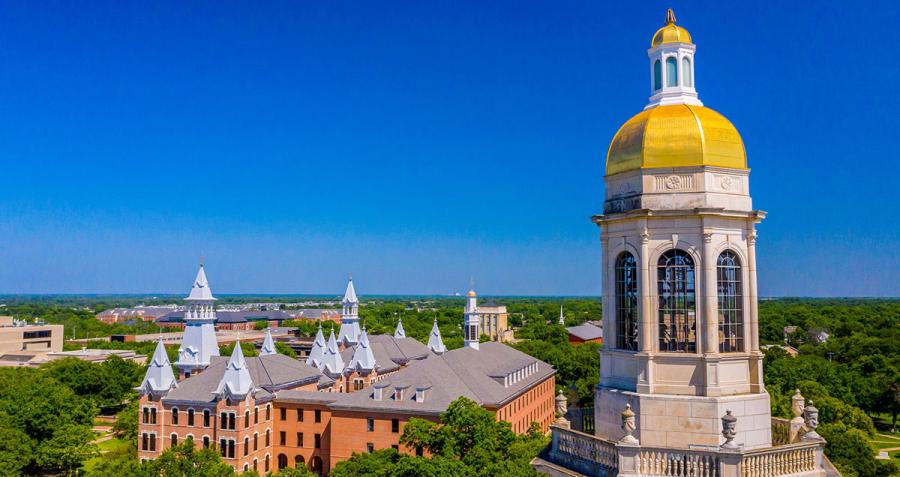 Pat Neff Hall tower and Baylor skyline
