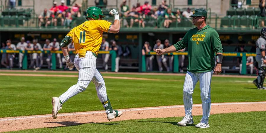 Tyce Armstrong rounds third base after a home run