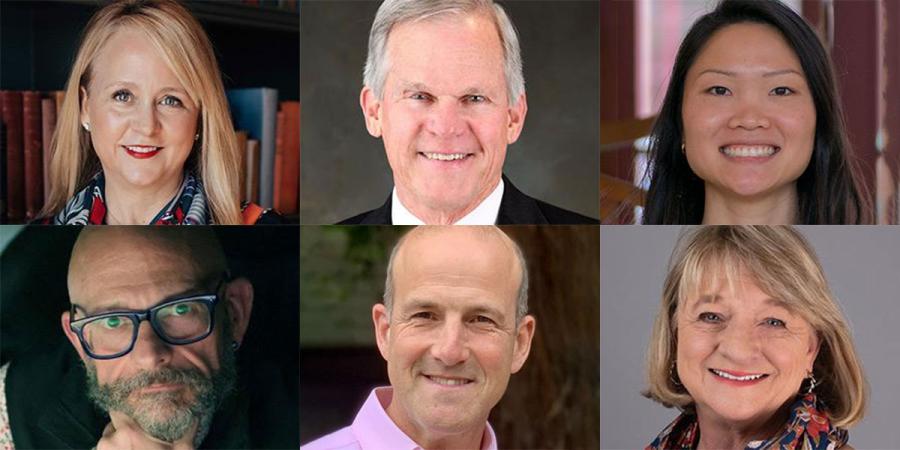 Headshots of new BU Regents Elizabeth Carlyle, Brad Creed, Mary Freiner, Chris Hansen, Carlos Ramón, & Suzii Youngblood March